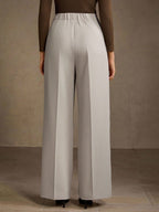 SOLID COLOR SEAM FRONT STRAIGHT LEG SUIT PANTS shein
