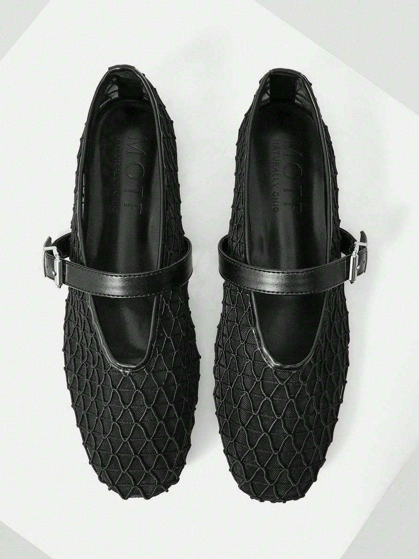 MOTF PREMIUM WOMEN'S LASER HOLLOW SQUARE TOE FLAT SLIP-ON SHOES