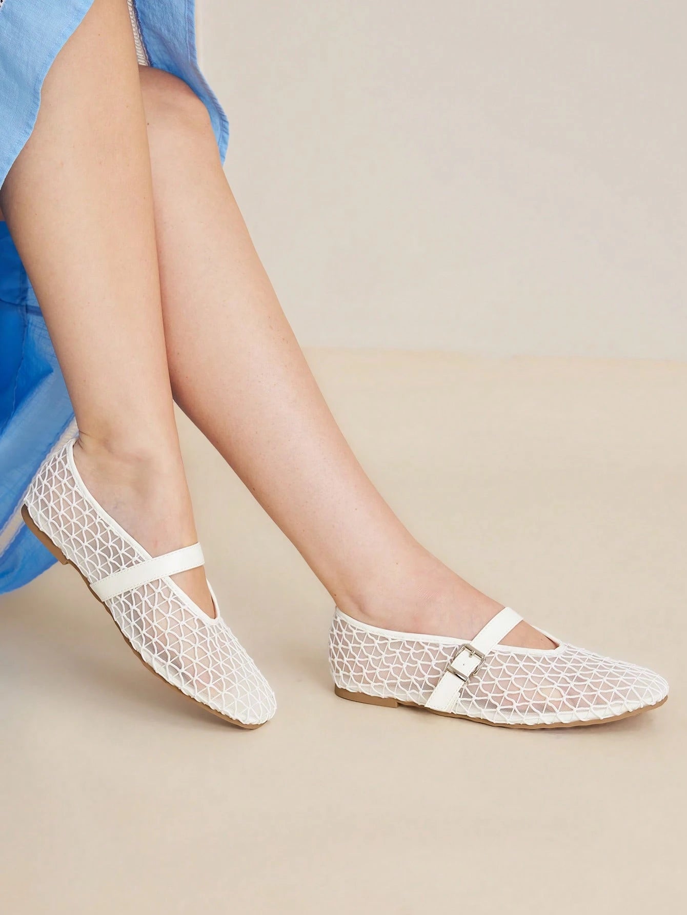 MOTF PREMIUM WOMEN'S LASER HOLLOW SQUARE TOE FLAT SLIP-ON SHOES