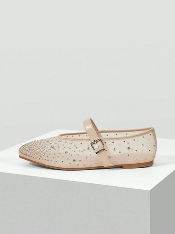 MOTF PREMIUM WOMEN'S LASER HOLLOW SQUARE TOE FLAT SLIP-ON SHOES