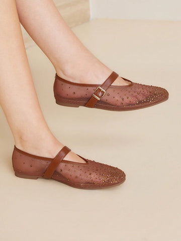 MOTF PREMIUM WOMEN'S LASER HOLLOW SQUARE TOE FLAT SLIP-ON SHOES