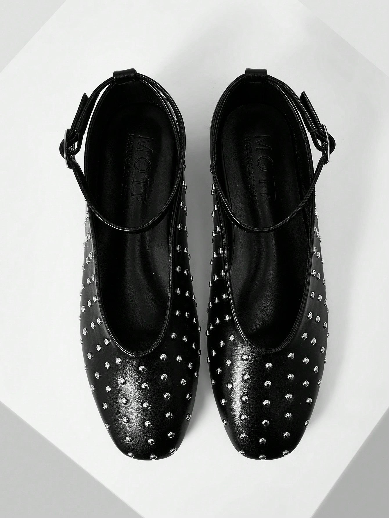 MOTF PREMIUM FASHION STUDDED FLAT SLIP-ON SPRING SHOES