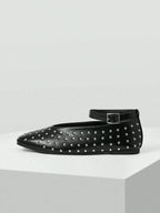 MOTF PREMIUM FASHION STUDDED FLAT SLIP-ON SPRING SHOES shein