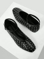 MOTF PREMIUM FASHION STUDDED FLAT SLIP-ON SPRING SHOES shein