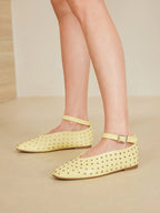 MOTF PREMIUM FASHION STUDDED FLAT SLIP-ON SPRING SHOES shein