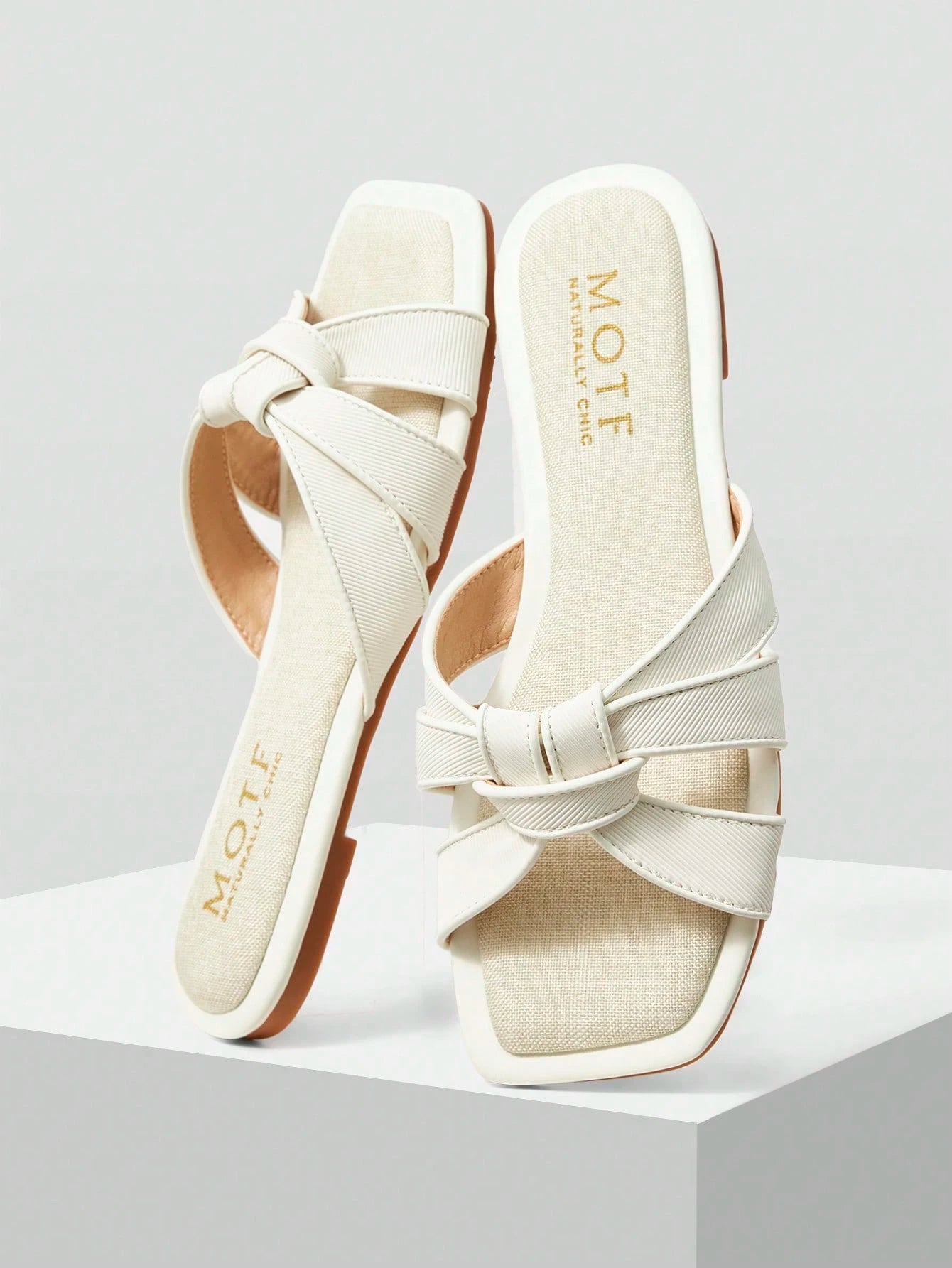 MOTF PREMIUM SQUARE-TOE SIMPLE AND COMFORTABLE WOMEN FLAT SANDALS