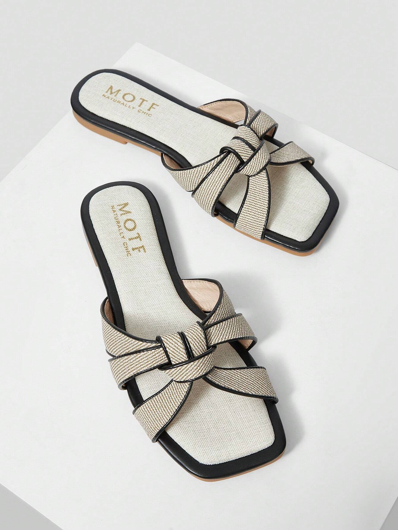 MOTF PREMIUM SQUARE-TOE SIMPLE AND COMFORTABLE WOMEN FLAT SANDALS