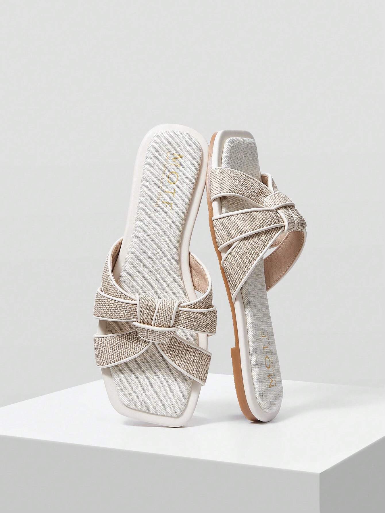 MOTF PREMIUM SQUARE-TOE SIMPLE AND COMFORTABLE WOMEN FLAT SANDALS