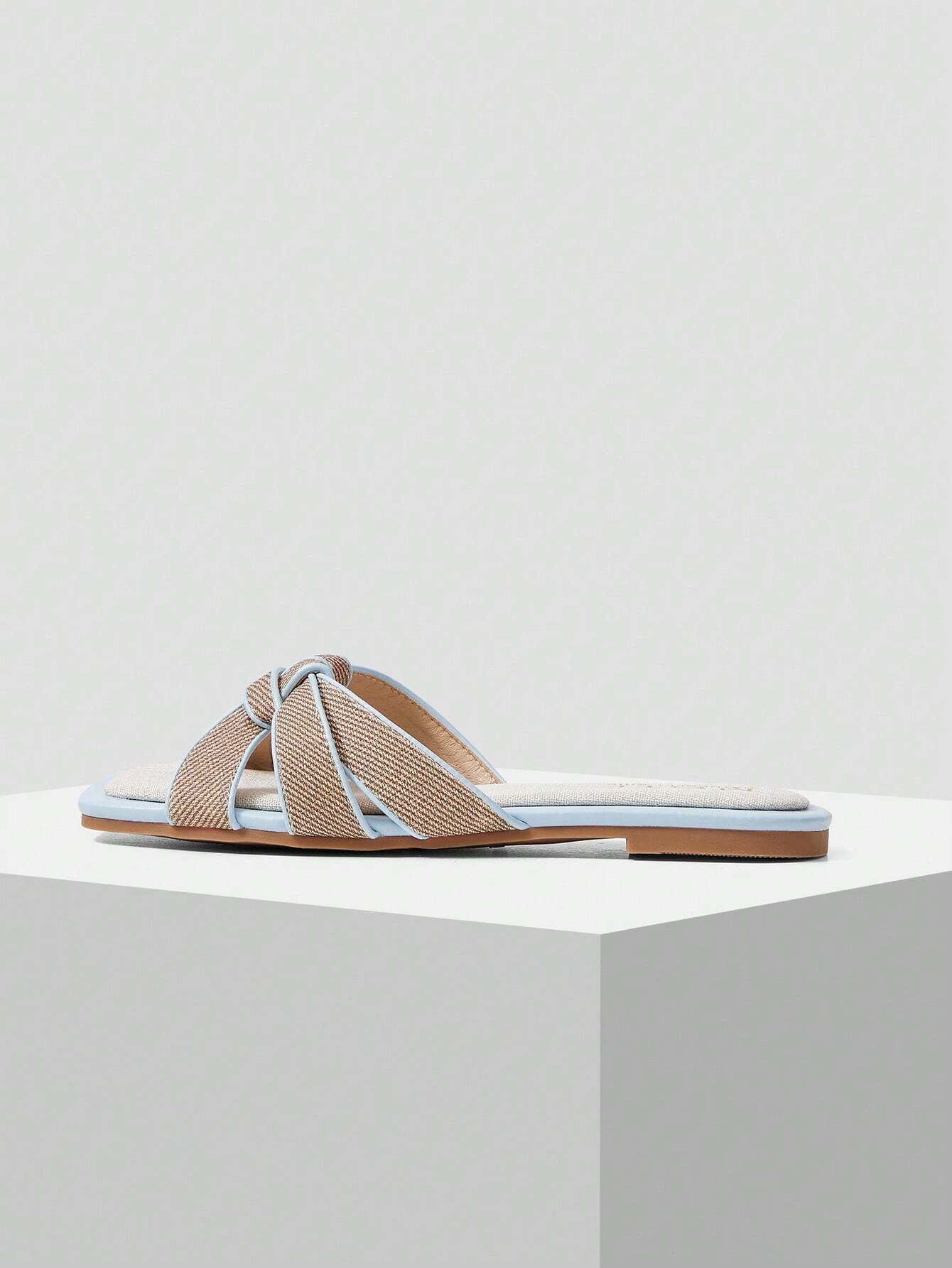 MOTF PREMIUM SQUARE-TOE SIMPLE AND COMFORTABLE WOMEN FLAT SANDALS