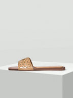 MOTF PREMIUM SQUARE TOE CONTRAST TRIM STUDDED FLAT SANDALS shein