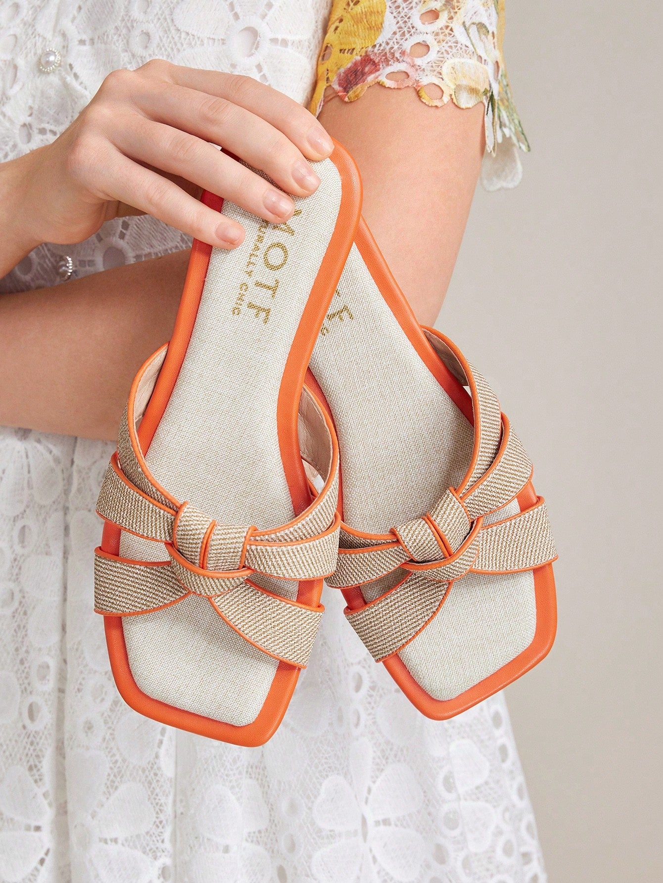 MOTF PREMIUM SQUARE-TOE SIMPLE AND COMFORTABLE WOMEN FLAT SANDALS