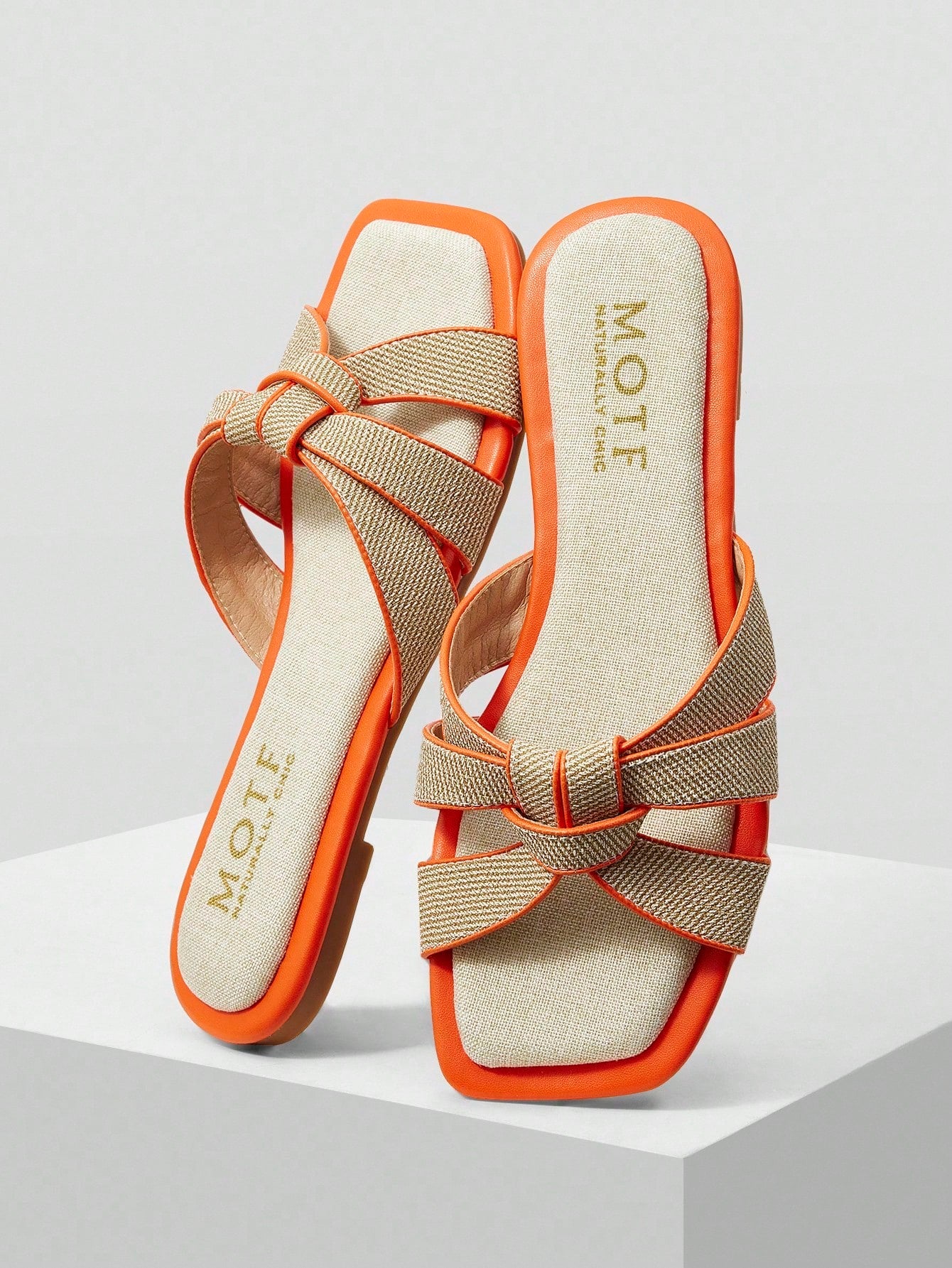 MOTF PREMIUM SQUARE-TOE SIMPLE AND COMFORTABLE WOMEN FLAT SANDALS