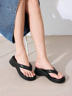 MOTF PREMIUM WOMEN'S SLIP-ON WEDGE HEEL PLATFORM SANDALS shein
