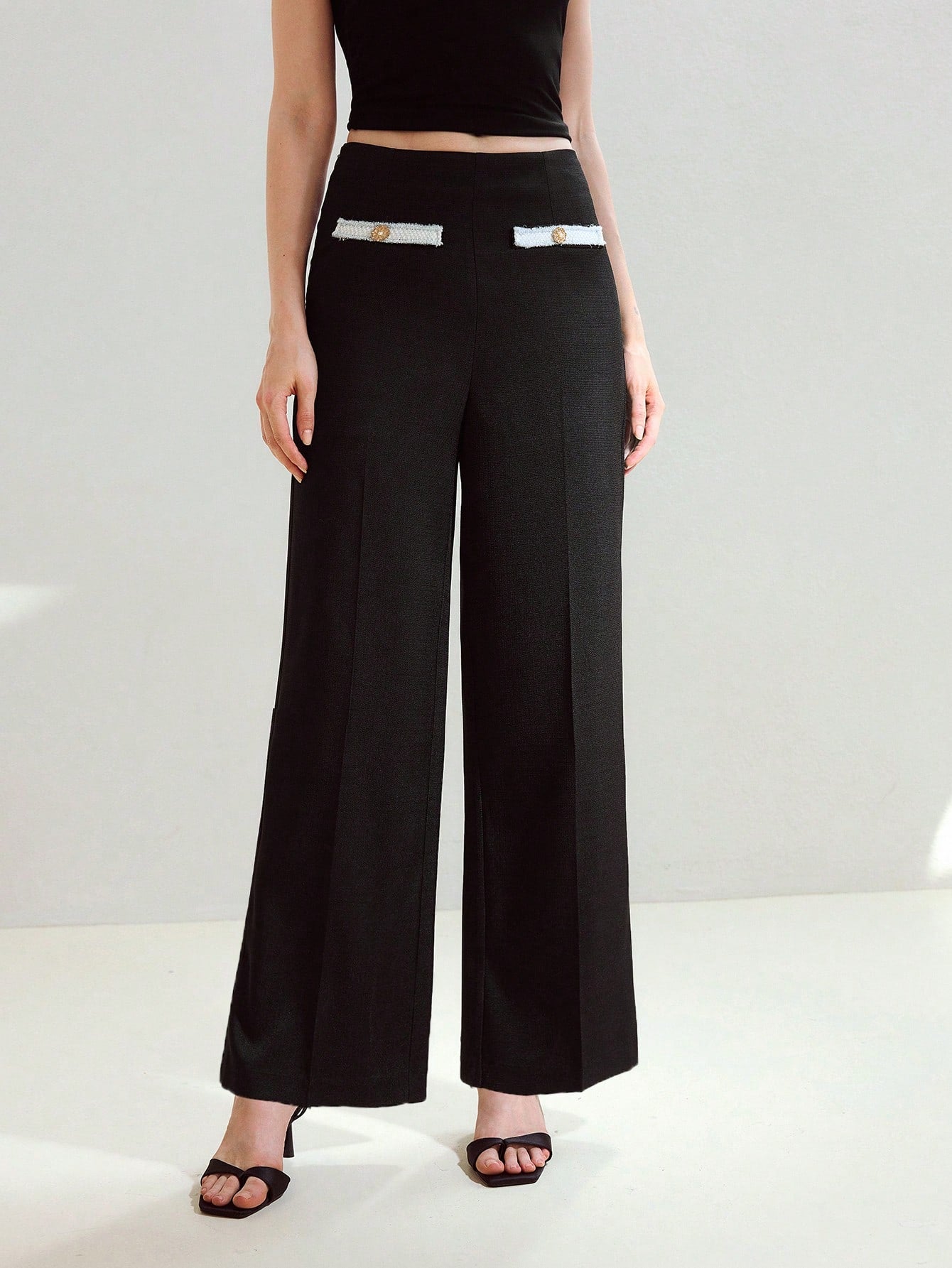 MOTF STUDIO CONTRAST BINDING PRESS CREASE SUIT PANTS