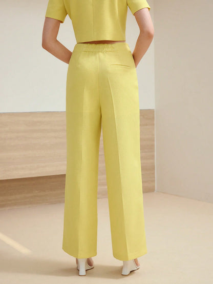 MOTF STUDIO CONTRAST BINDING PRESS CREASE SUIT PANTS