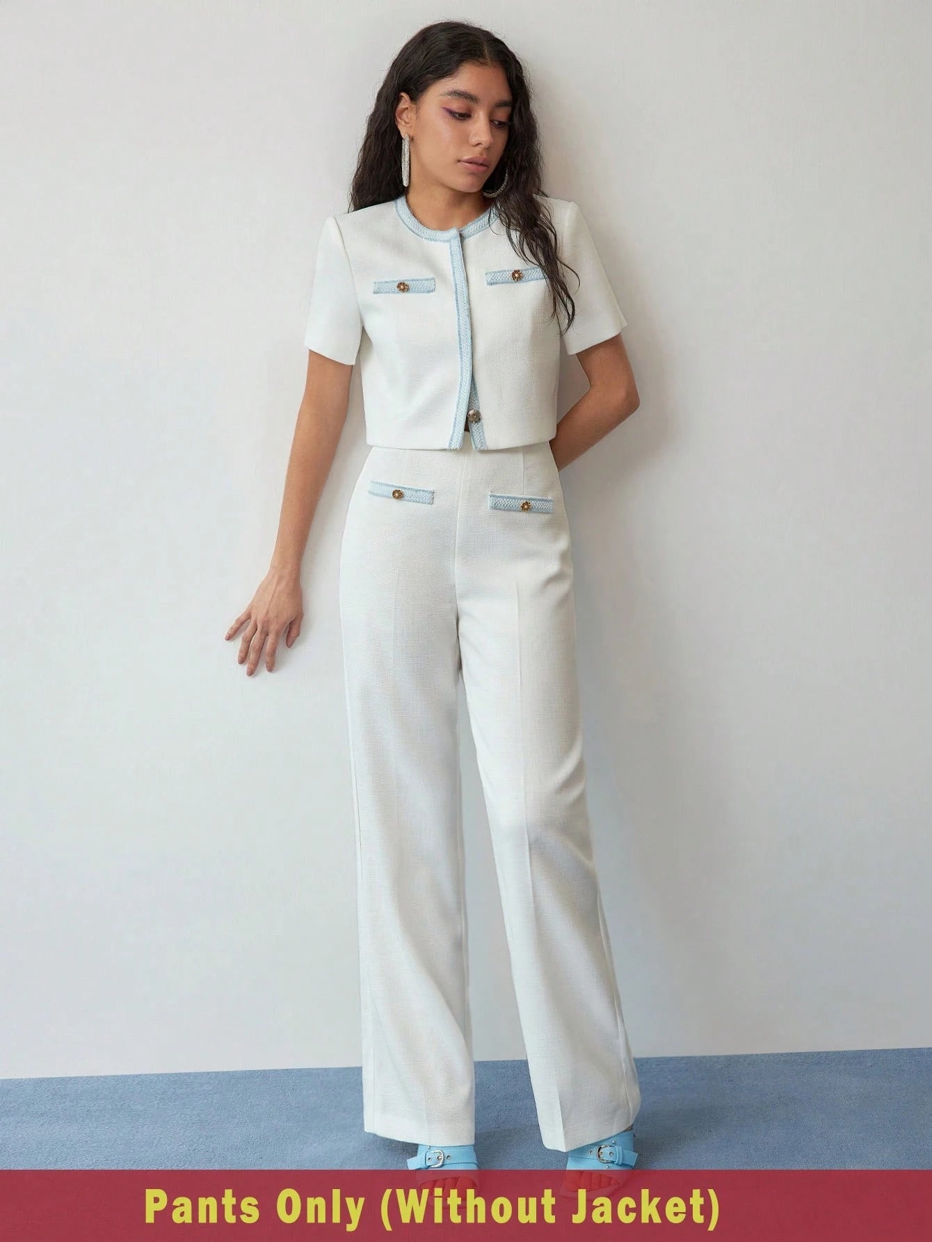 MOTF STUDIO CONTRAST BINDING PRESS CREASE SUIT PANTS