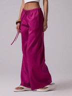 Textured Linen Feel Tie Waist Trouser shein