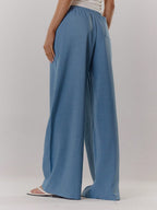 Textured Linen Feel Tie Waist Trouser shein