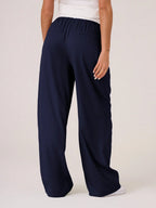 Woven Contrast Waistband Tailored Trousers shein