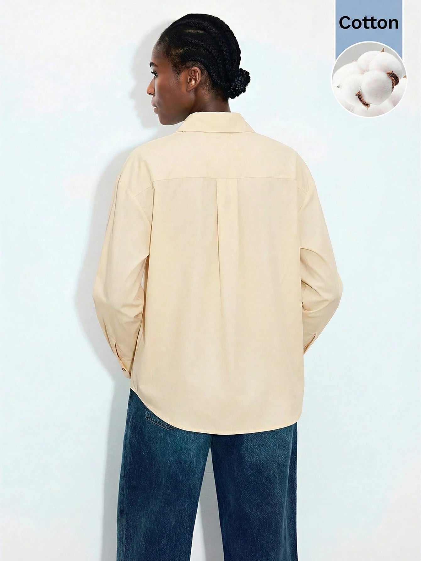 Lapel Long Sleeve Blouse shein
