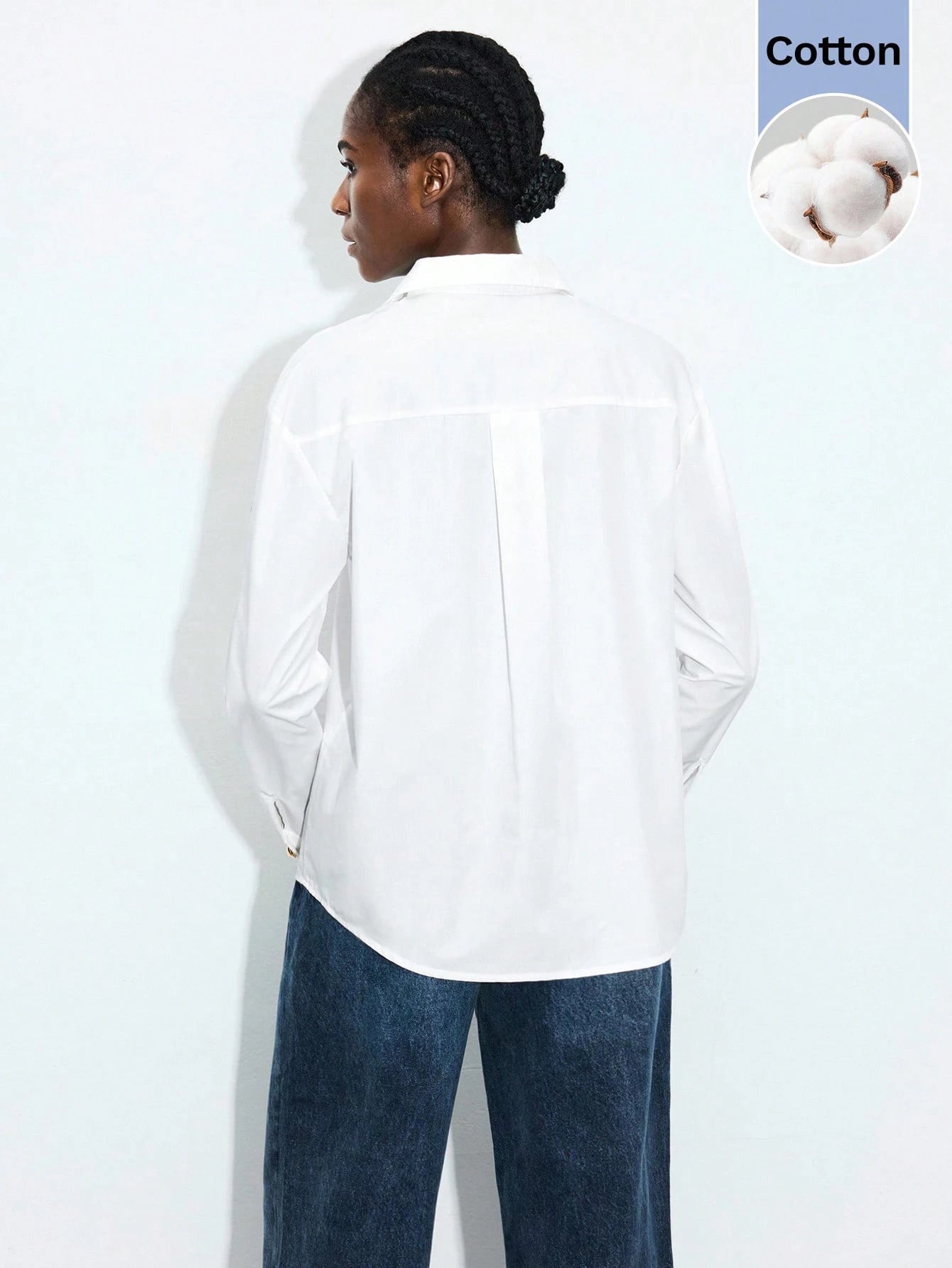 Lapel Long Sleeve Blouse shein