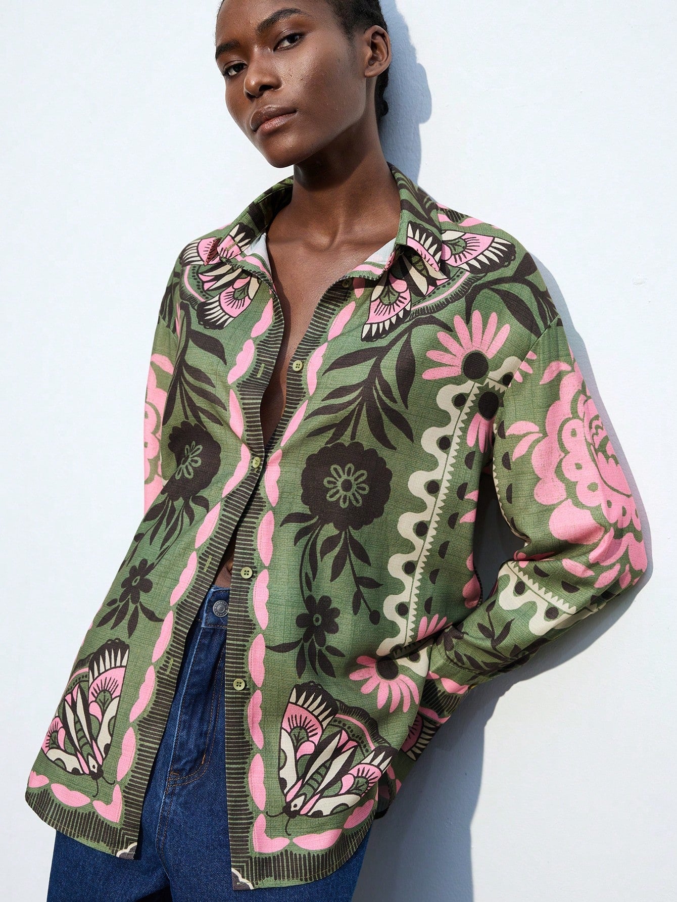 Contrast Casual Summer Boho Vacation Holiday Blouse shein