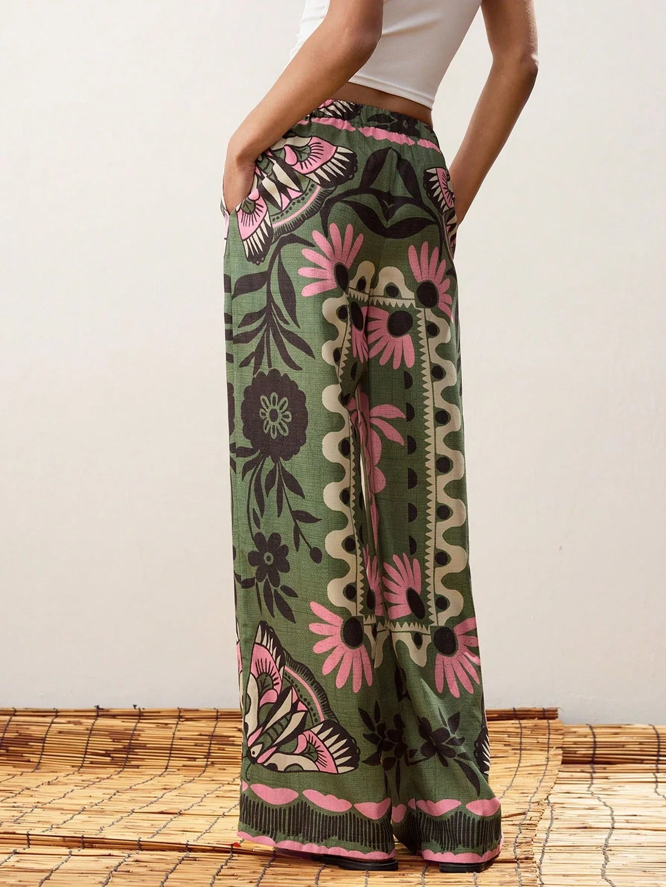 Floral Summer Boho Pants shein