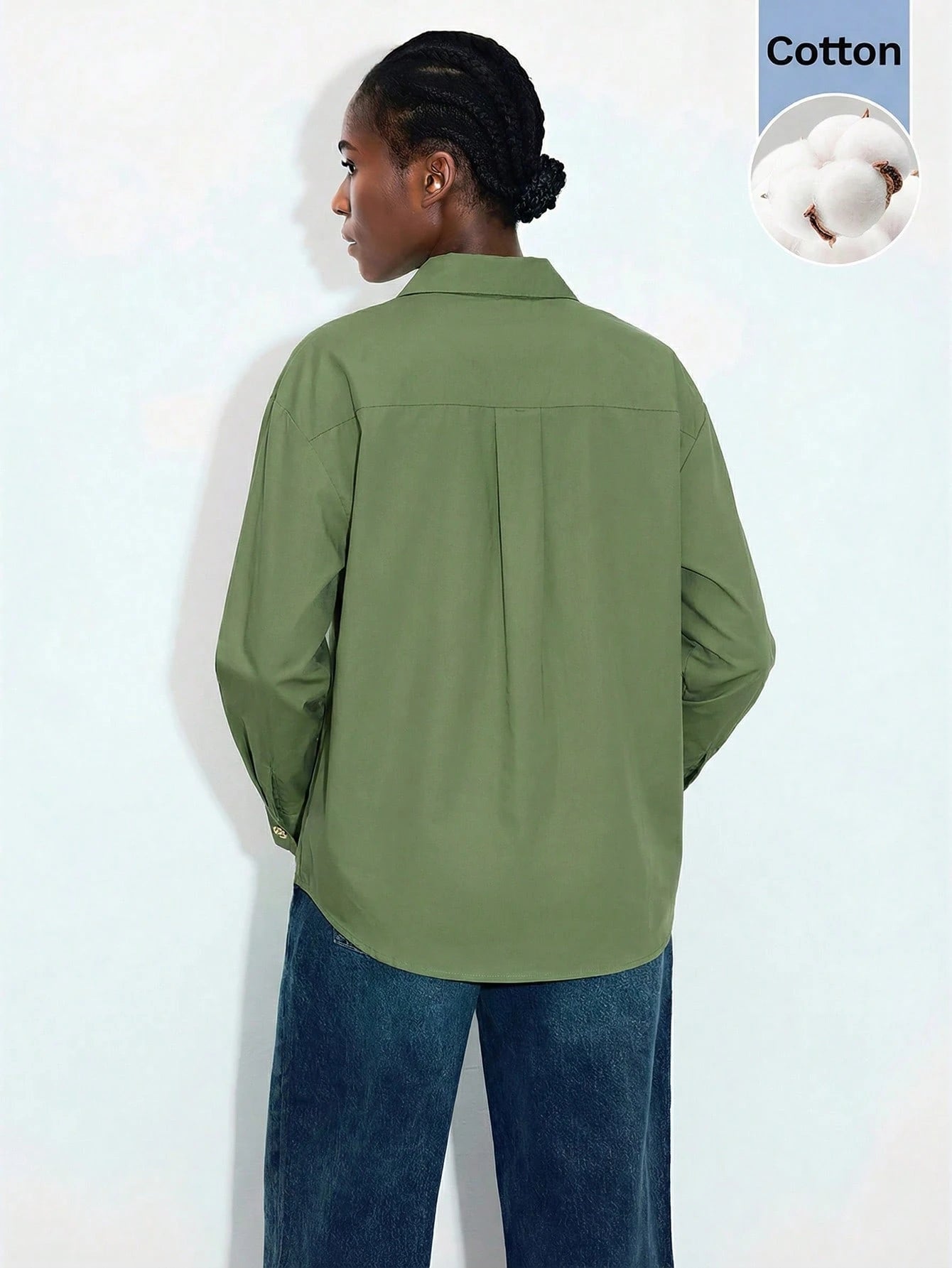 Lapel Long Sleeve Blouse shein
