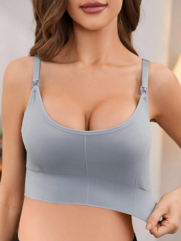 Maternity 3pcs Lingerie Seamless Nursing Bra shein