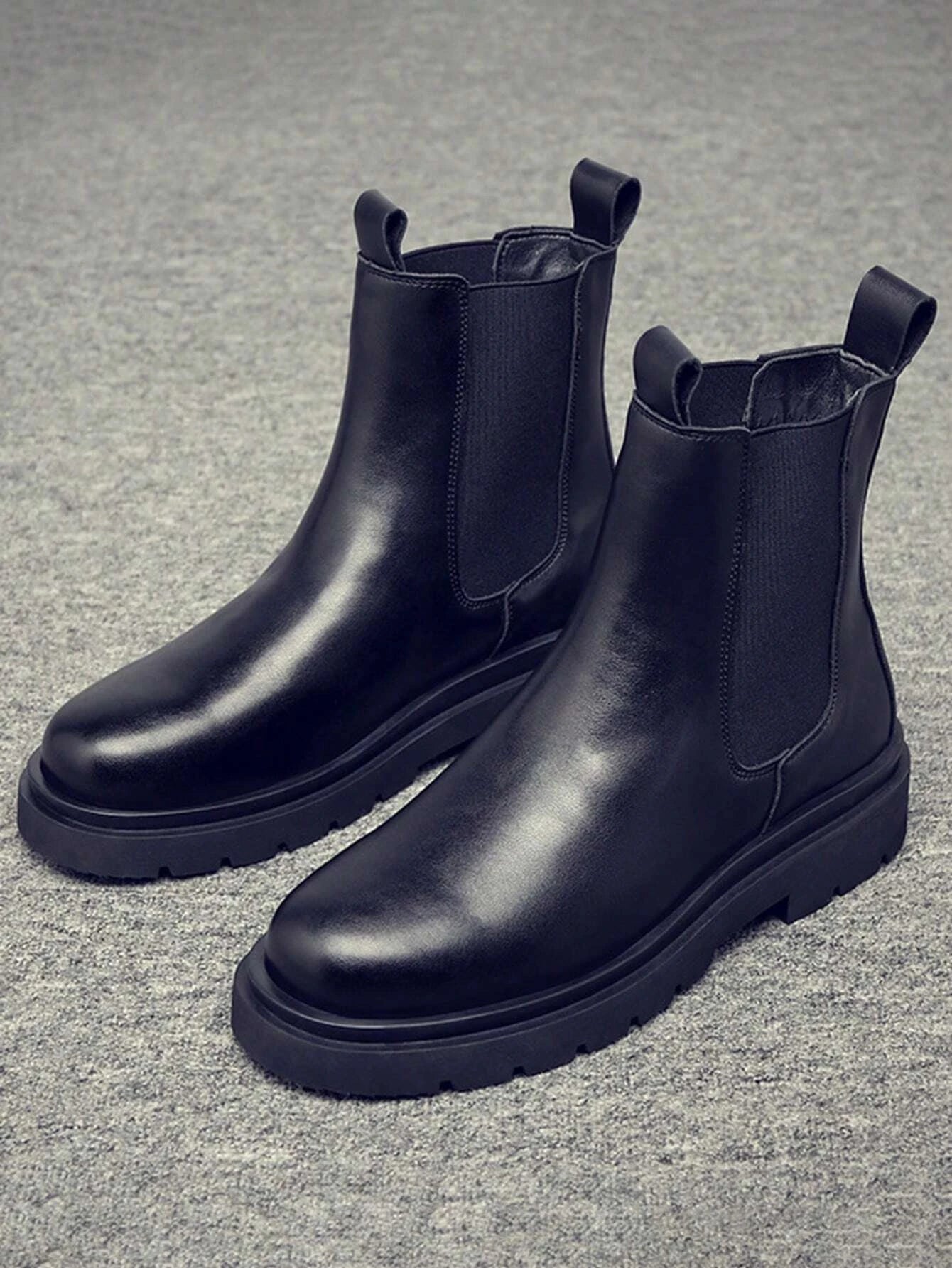 Men Minimalist Slip On Chelsea Boots shein