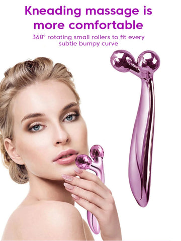 Metal Facial Massager, 1pc Puffiness Relief Skin Care Beauty Face Lift Roller Stick shein