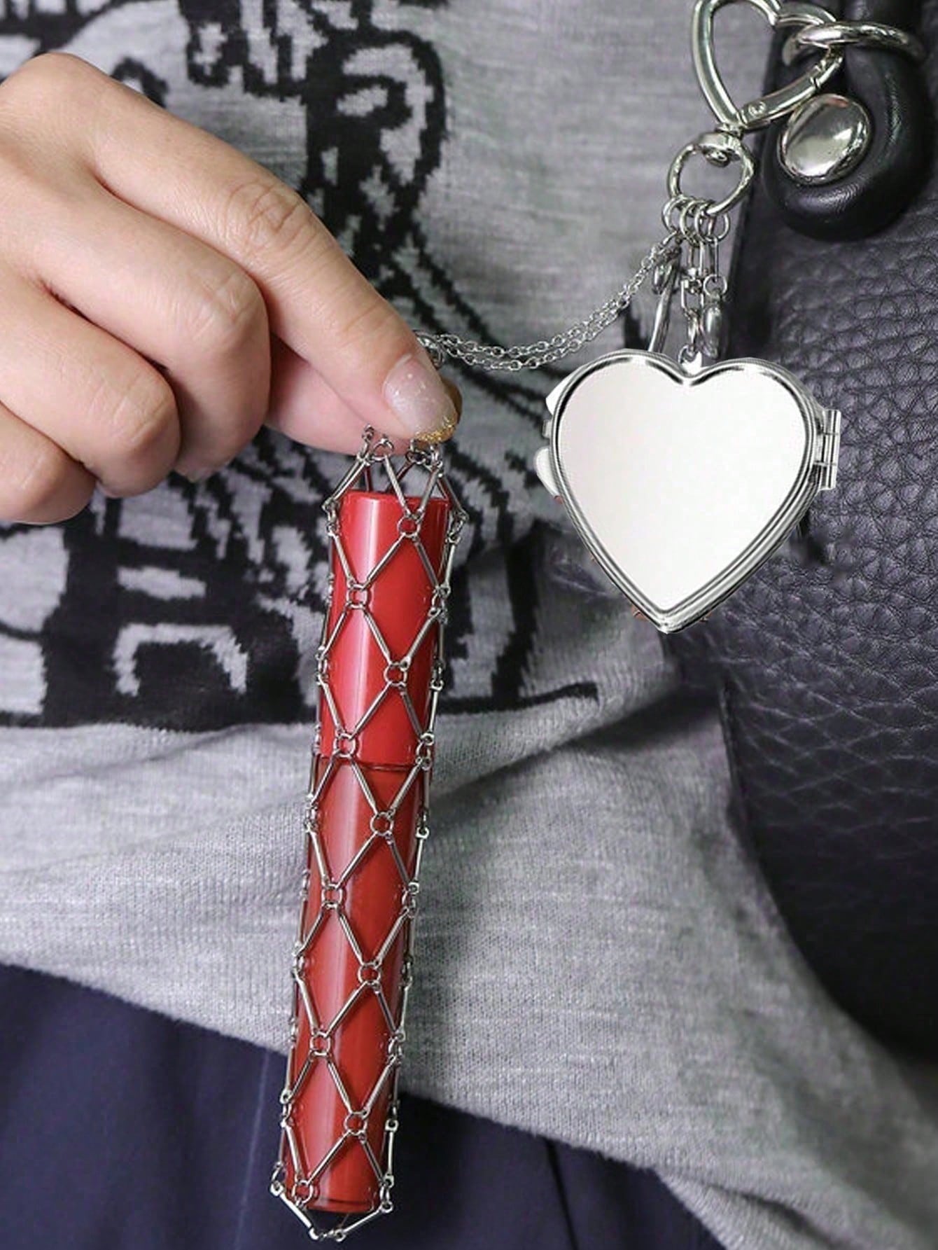 Metal Lipstick Holder Keychain shein