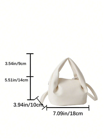 Mini Bucket Bag PU Litchi Embossed shein