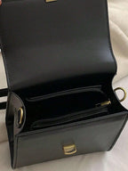Mini Flap Backpack Solid Color Push Lock School Bag shein