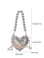 Mini Heart Design Novelty Bag with Metallic Funky Top Handle shein