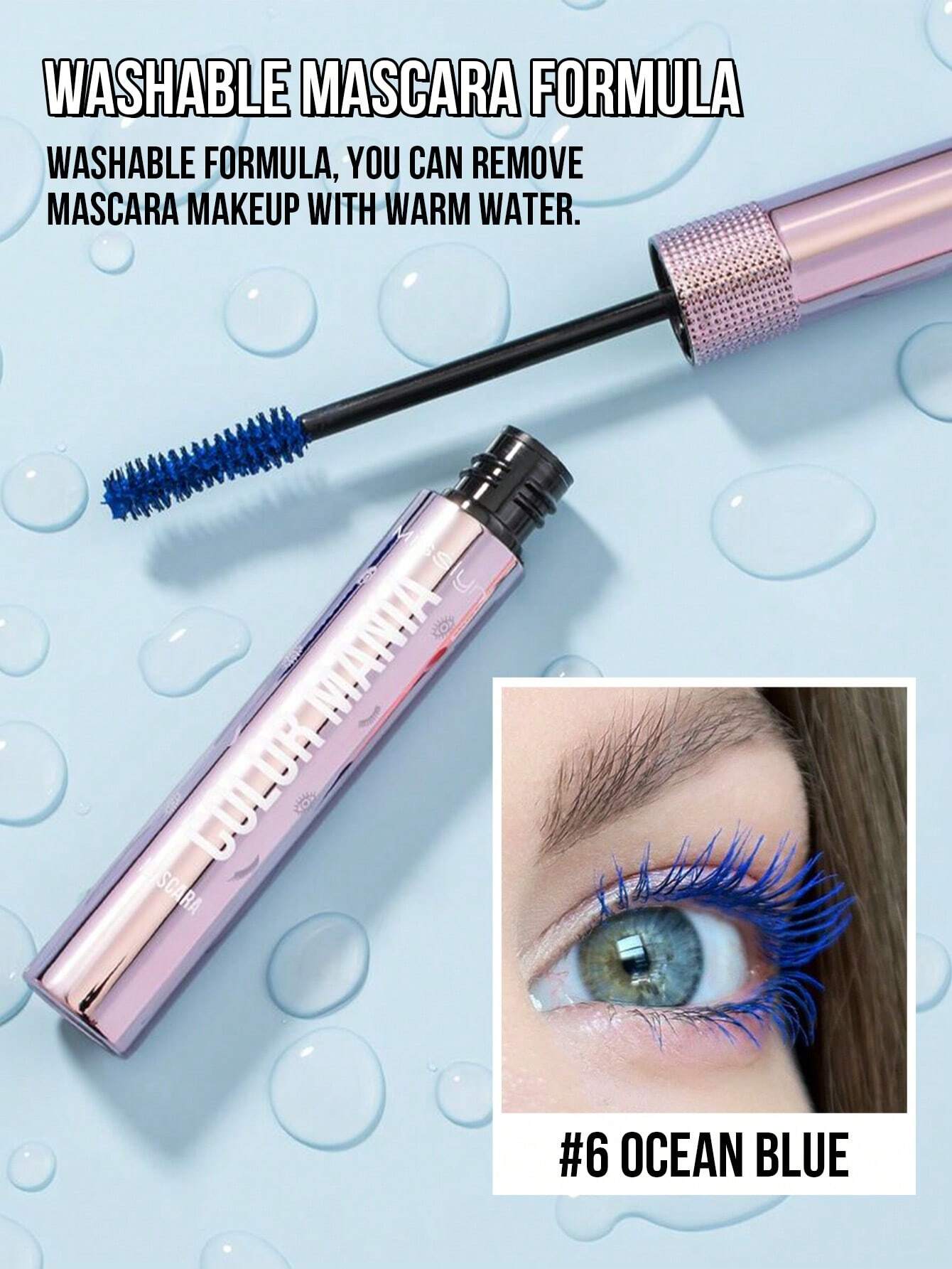Misslyn Color Mania Mascara - Smudge-Proof, Volumizing, Curling, Long-Lasting shein