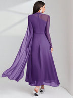 Modely Contrast Mesh Ruched Dress shein