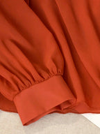 Modelyn 3D Floral Shoulder Tie Front Off Shoulder Long Sleeve Women Blouse shein