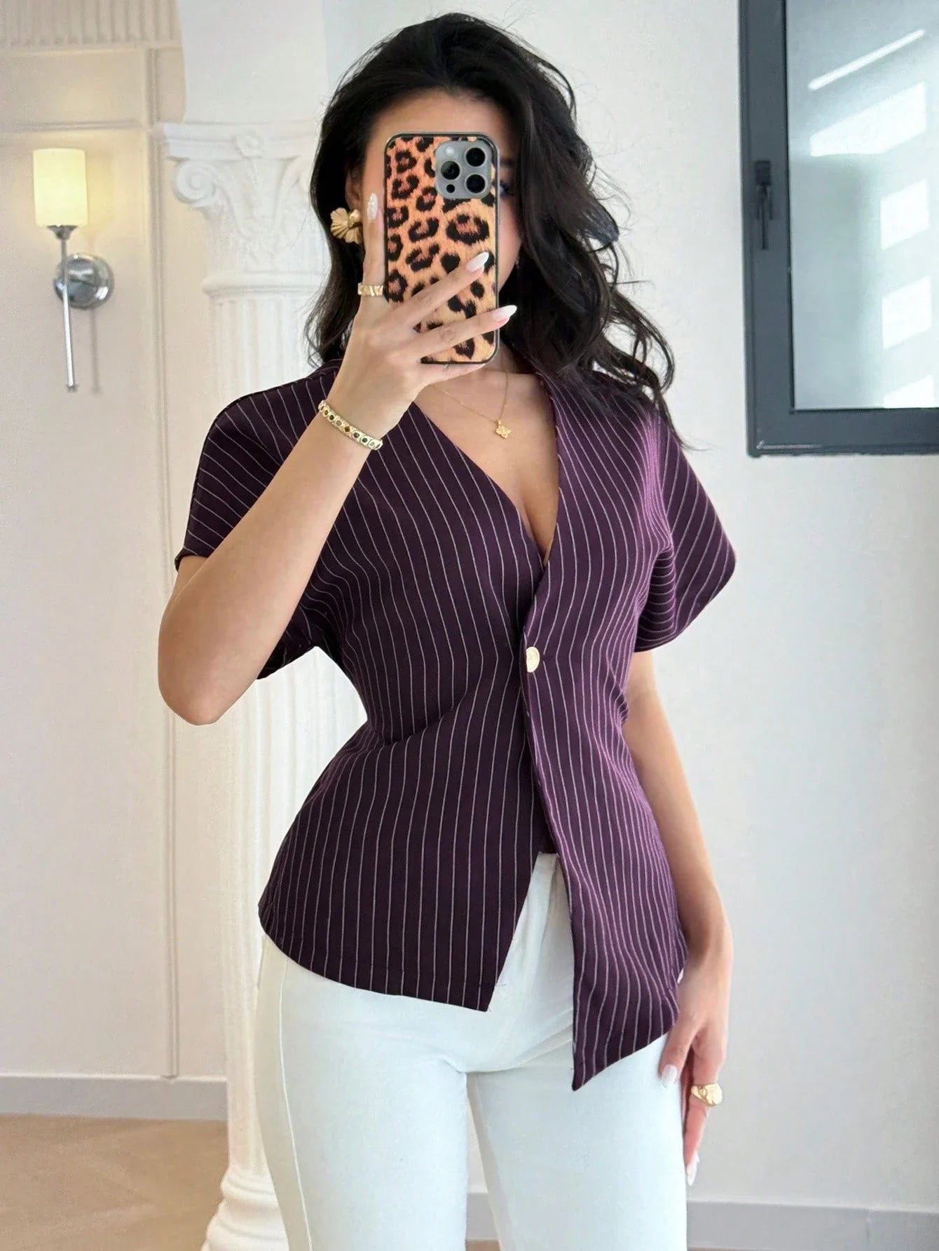 Women Striped Top shein