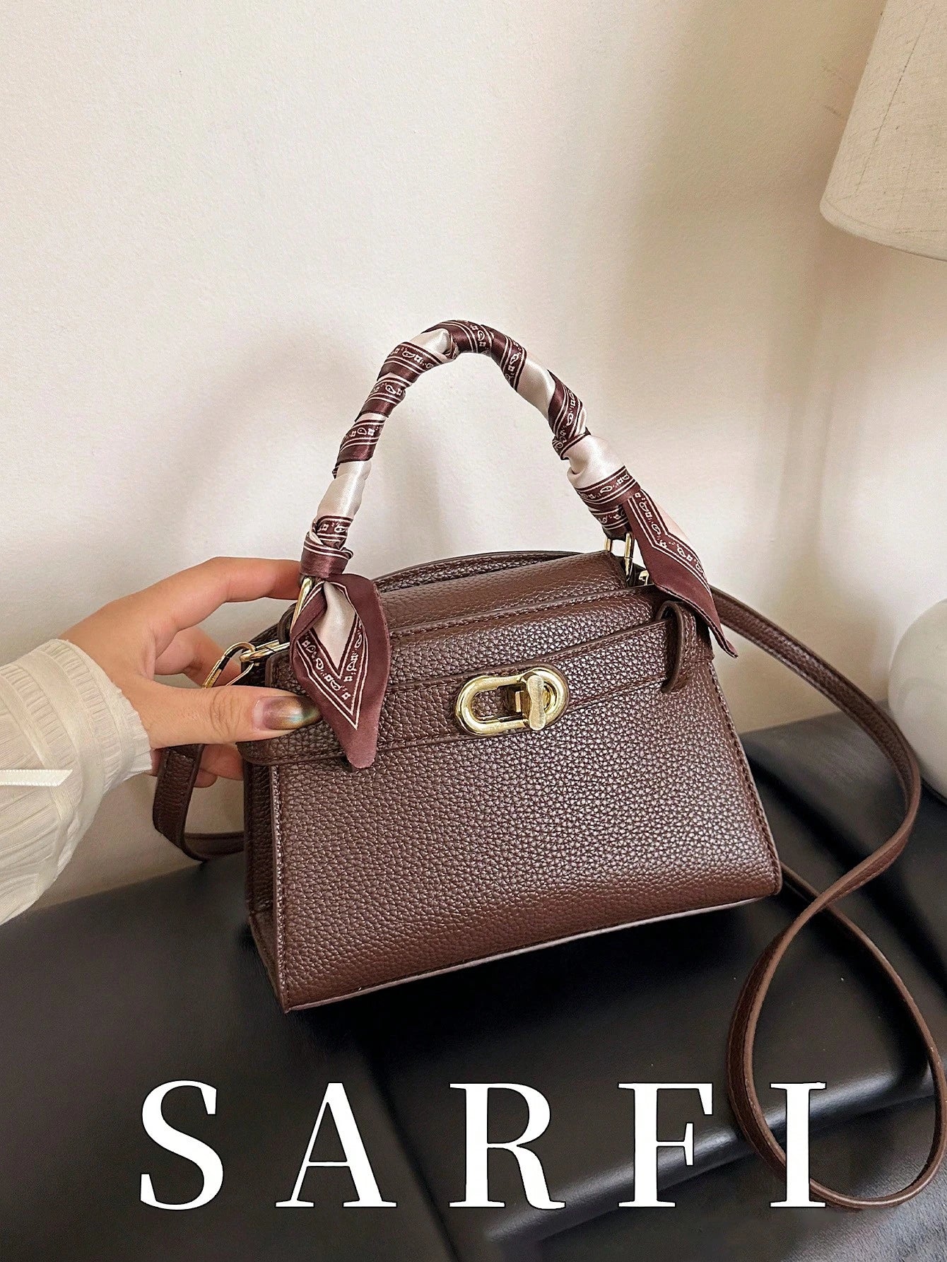 Fashionable High-End Litchi Grain Women's Handbag