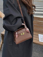 Fashionable High-End Litchi Grain Women's Handbag shein