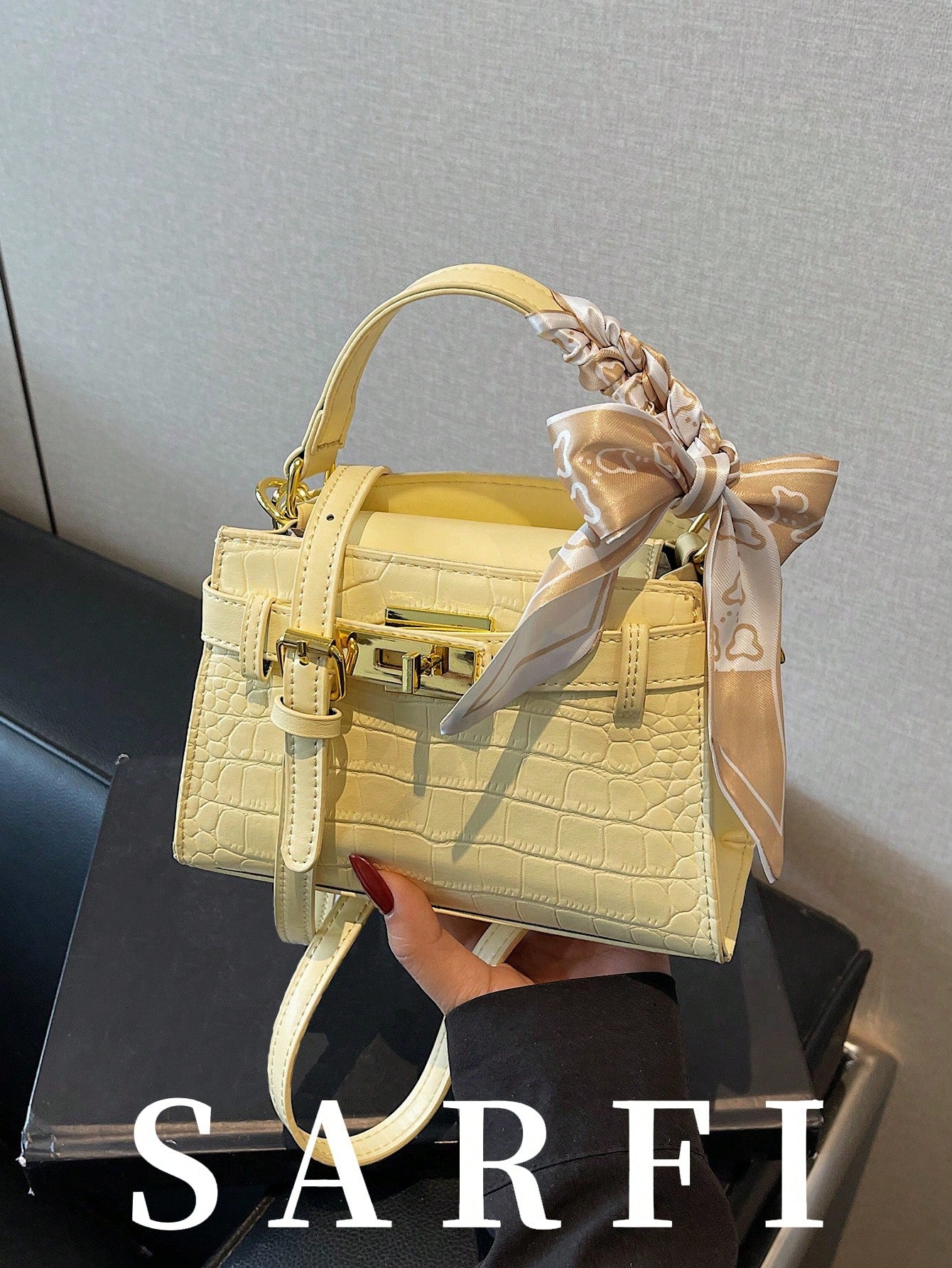 Fashionable High-End Litchi Grain Women's Handbag