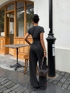 Women's Casual Short Sleeve T-Shirt And Pants shein