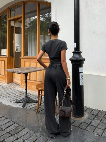 Women's Casual Short Sleeve T-Shirt And Pants