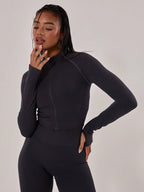 Musera Sport Contrast Stitched Cropped Long Sleeve Sports Jacket