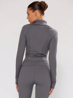 Musera Sport Zip Up Long Sleeve Fitted High Neck Active-Wear Jacket