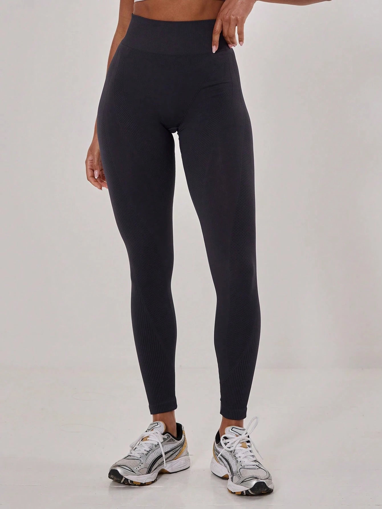 Sport Ribbed High Waist Seamless Active-Wear Leggings shein
