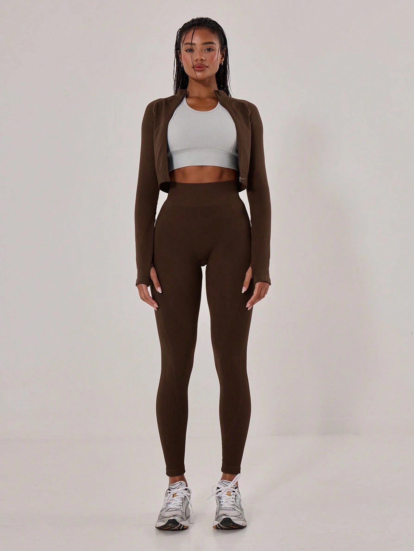 Sport Ribbed High Waist Seamless Active-Wear Leggings shein