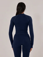 Musera Sport Contrast Stitched Cropped Long Sleeve Sports Jacket