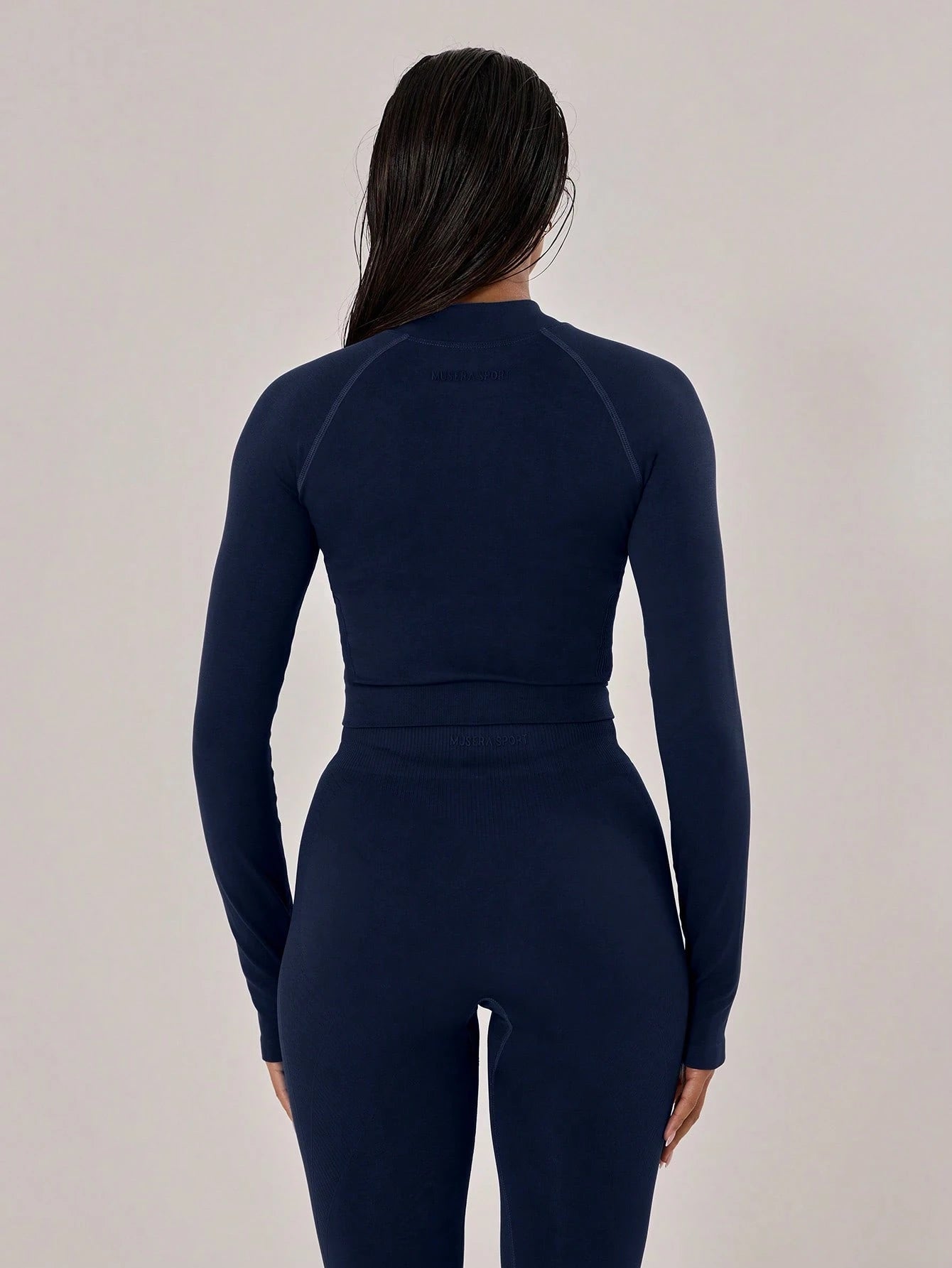 Musera Sport Contrast Stitched Cropped Long Sleeve Sports Jacket